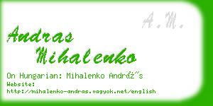 andras mihalenko business card
